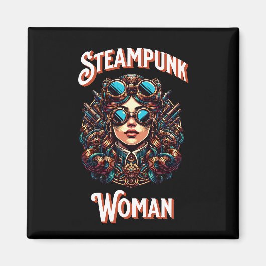 Steampunk Woman Magnet (Vorne)