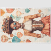 Steampunk Woman Melanated Skin U1 Decoupage Seidenpapier (Vorderseite)