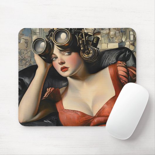 Steampunk Woman Mouse Pad Mousepad (Mit Mouse)