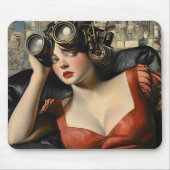 Steampunk Woman Mouse Pad Mousepad (Vorne)