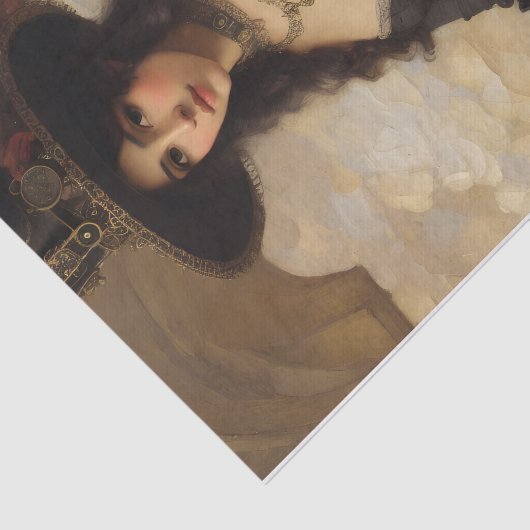 Steampunk Woman Portrait Art Seidenpapier (Ausschnitt)