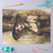 Steampunk Woman Portrait Decoupage | Victorian Seidenpapier (Basteln)