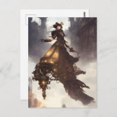 Steampunk Woman Postcard Postkarte (Vorne/Hinten)