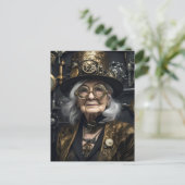 Steampunk Woman Postcard Postkarte (Stehend Vorderseite)
