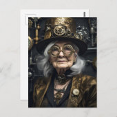 Steampunk Woman Postcard Postkarte (Vorne/Hinten)