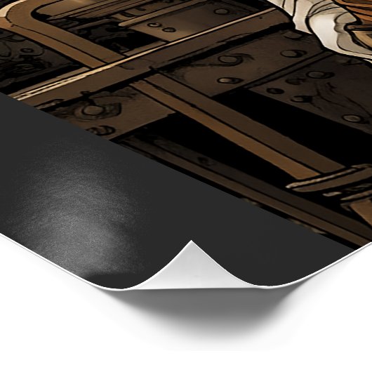 Steampunk Woman Poster (Ecke)