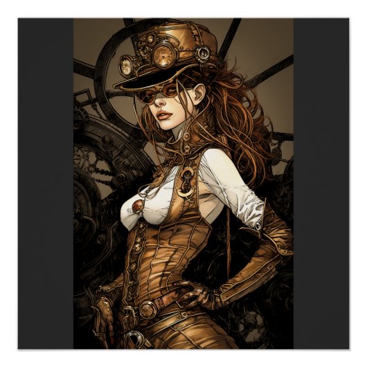 Steampunk Woman Poster (Vorderseite)