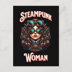 Steampunk Woman Postkarte