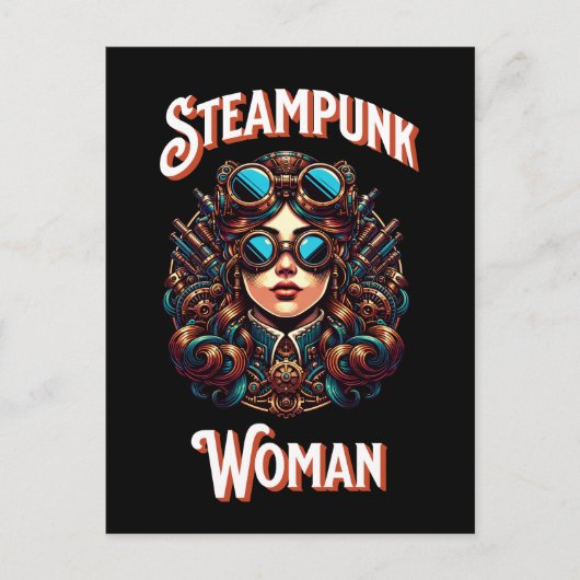 Steampunk Woman Postkarte (Vorderseite)