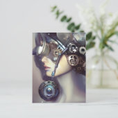 Steampunk Woman Postkarte (Stehend Vorderseite)