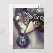 Steampunk Woman Postkarte (Vorne/Hinten)