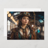 Steampunk Woman Postkarte (Vorne/Hinten)