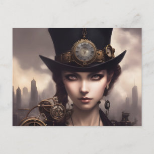 Steampunk Woman Postkarte