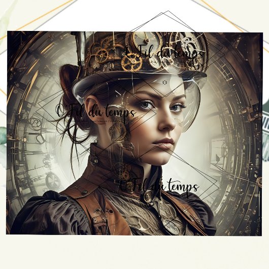 Steampunk Woman Schnitt3 Seidenpapier