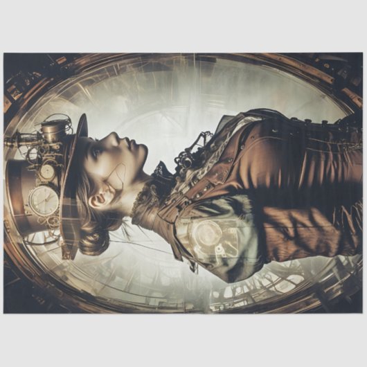 Steampunk Woman Schnitt v2 Seidenpapier (Vorderseite)