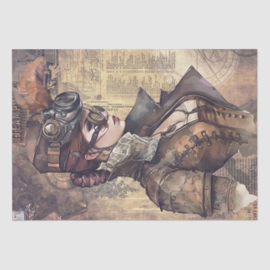 Steampunk Woman Seidenpapier (Vorderseite)