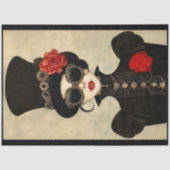 Steampunk Woman Tall Top Hat P2 Decoupage Seidenpapier (Vorderseite)