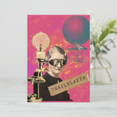 Steampunk Woman Trailblazer Pop Art Flat Card (Stehend Vorderseite)