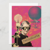Steampunk Woman Trailblazer Pop Art Flat Card (Vorne/Hinten)