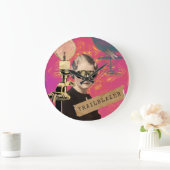 Steampunk Woman Trailblazer Pop Art Große Wanduhr (Zuhause)