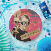 Steampunk Woman Trailblazer Pop Art Pappteller (Party)