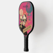 Steampunk Woman Trailblazer Pop Art Personalisiert Pickleball Schläger (Links)