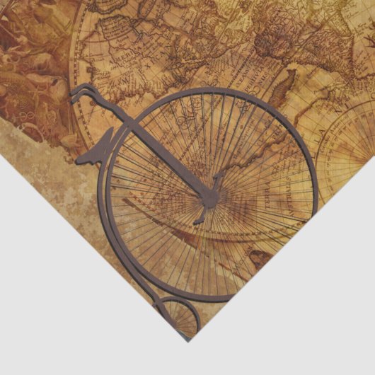 Steampunk World Map Uhren Gears Seidenpapier (Detail)