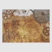 Steampunk World Map Uhren Gears Seidenpapier (Vorderseite)
