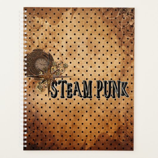 Steampunk-Wortcollage Planer (Vorderseite)
