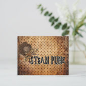 Steampunk-Wortcollage Postkarte (Stehend Vorderseite)