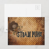 Steampunk-Wortcollage Postkarte (Vorne/Hinten)