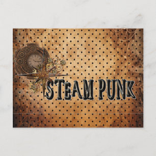 Steampunk-Wortcollage Postkarte