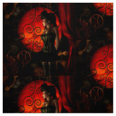 Steampunk, wunderbare Steampunkdame in der Nacht Stoff (Muster)
