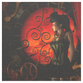 Steampunk, wunderbare Steampunkdame in der Nacht Stoff (Nahaufnahme)