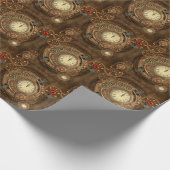 Steampunk, wunderbare Uhr Geschenkpapier (Ecke)
