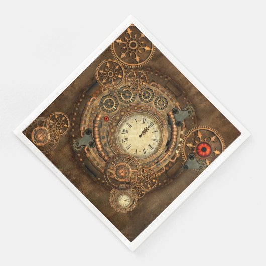 Steampunk, wunderbare Uhr Serviette (Ecke)