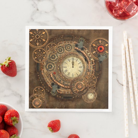 Steampunk, wunderbare Uhr Serviette (Beispiel)