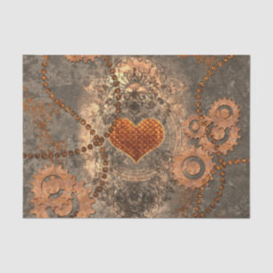 Steampunk, wunderbares Herz gemacht vom rostigen Seidenpapier