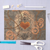 Steampunk, wunderbares Herz gemacht vom rostigen Seidenpapier (Handwerk)