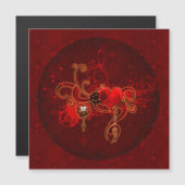 Steampunk, wunderbares Herz Magnetkarte (Vorne/Hinten)