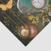 Steampunk, wunderbares Herz mit Uhren Seidenpapier (Ausschnitt)