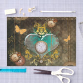 Steampunk, wunderbares Herz mit Uhren Seidenpapier (Handwerk)