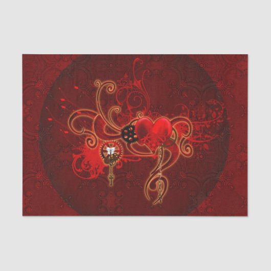 Steampunk, wunderbares Herz Seidenpapier (Vorderseite)