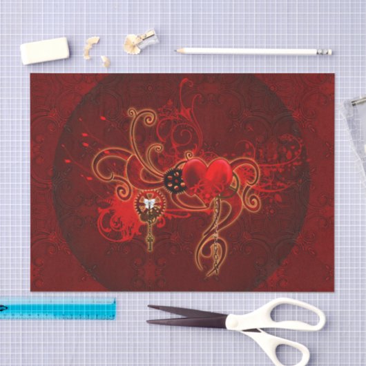 Steampunk, wunderbares Herz Seidenpapier (Handwerk)