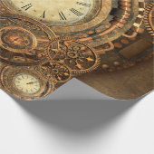 Steampunk, wunderbares Uhrwerk Geschenkpapier (Ecke)