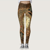 Steampunk, wunderbares Uhrwerk Leggings (Vorderseite)