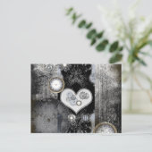 Steampunk, wunderschönes Herz mit Uhren und Gängen Postkarte (Stehend Vorderseite)
