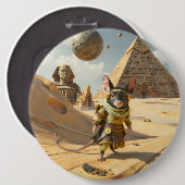 Steampunk-Wüstenforscher-Maus Button (Vorne & Hinten)