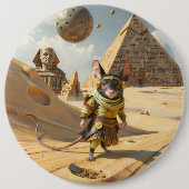 Steampunk-Wüstenforscher-Maus Button (Vorderseite)
