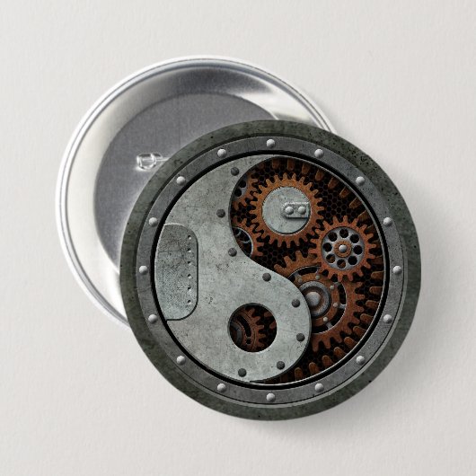 Steampunk Yin Yang Button (Vorne & Hinten)